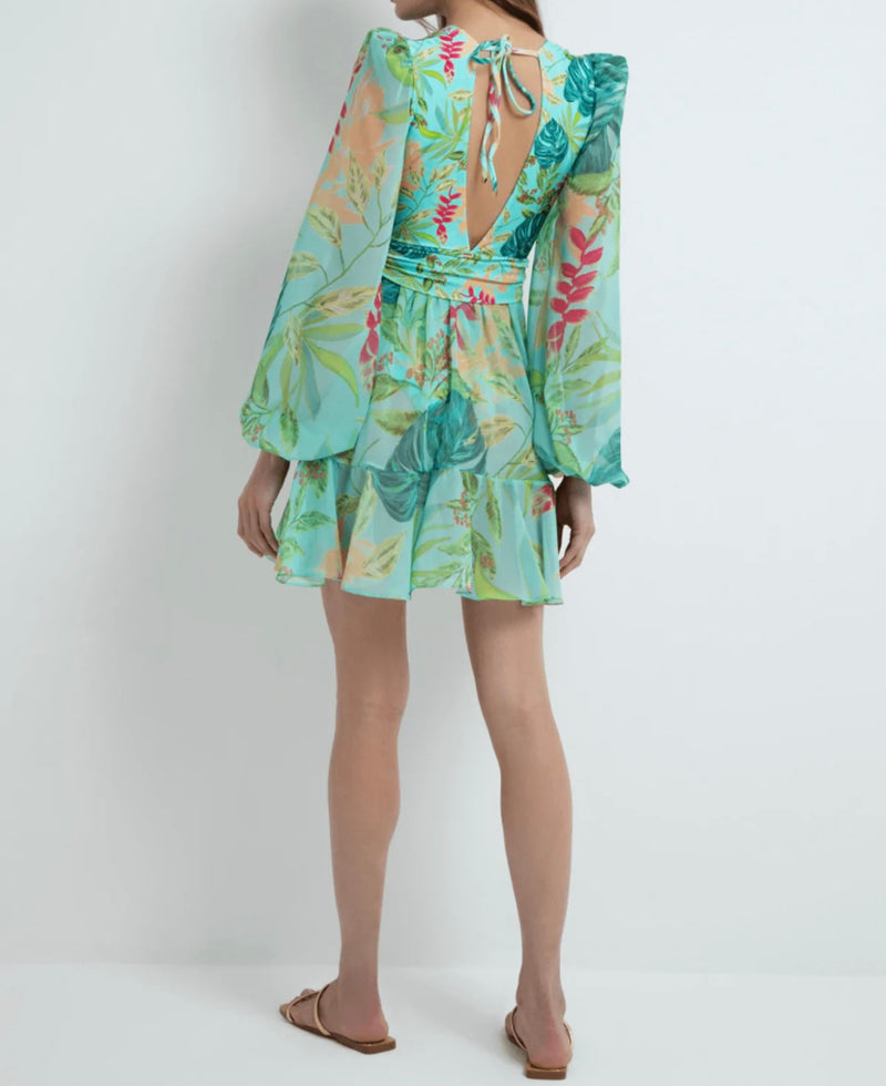 Patbo Tropicalia Long Sleeve Mini Dress